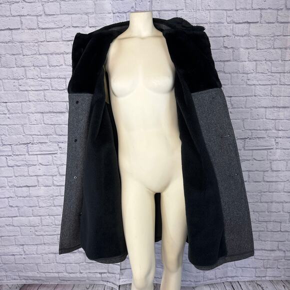 Vintage Whales of New England herringbone & faux fur coat size large - Picture 11 of 13